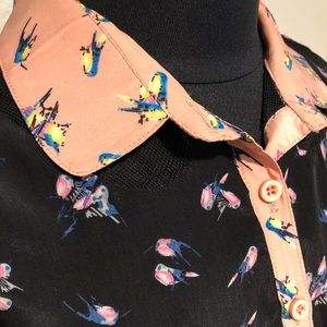 Contrast print blouse